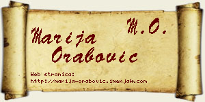 Marija Orabović vizit kartica